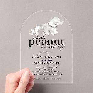 Kleine Peanut Elephant Babydusche Einladung