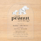 Kleine Peanut Elephant Babydusche Einladung (Vorderseite)