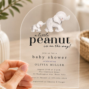 Kleine Peanut Elephant Babydusche Einladung
