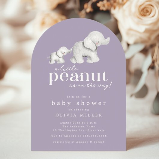 Kleine Peanut Elephant Babydusche Einladung