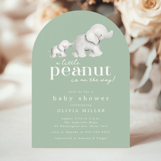 Kleine Peanut Elephant Babydusche Einladung