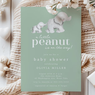 Kleine Peanut Elephant Babydusche Einladung