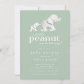 Kleine Peanut Elephant Babydusche Einladung (Vorderseite)