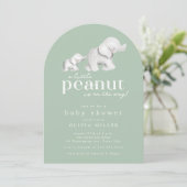 Kleine Peanut Elephant Babydusche Einladung (Stehend Vorderseite)