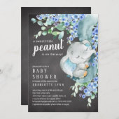 Kleine Peanut Elephant Boys Babydusche Einladung (Vorne/Hinten)