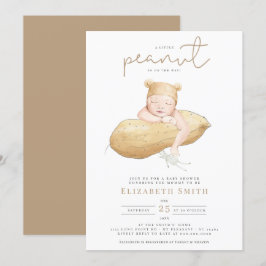 kleine Peanut-Gender-Neutral-Wasserfarben-Babyschu Einladung