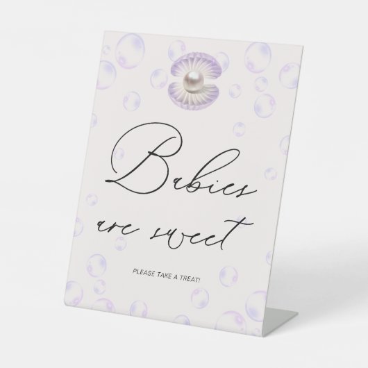 Kleine Pearl Babies sind eine süße Babydusche Sockelschild (Vorderseite)