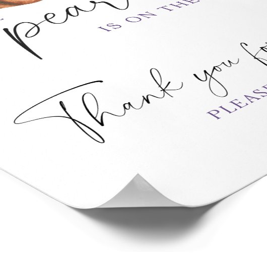 Kleine Pearl Baby Dusche - Danke für Ihre Ankunft Poster (Ecke)