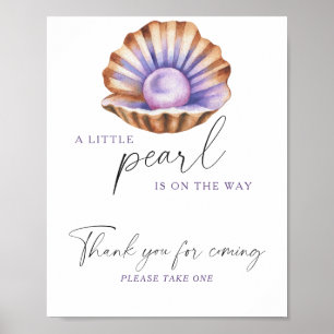 Kleine Pearl Baby Dusche - Danke für Ihre Ankunft Poster