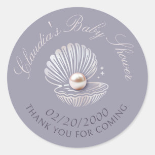Kleine Pearl Baby Dusche Runder Aufkleber