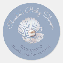 Kleine Pearl Baby Dusche Runder Aufkleber