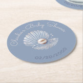 Kleine Pearl Baby Dusche Runder Pappuntersetzer (Angewinkelt)