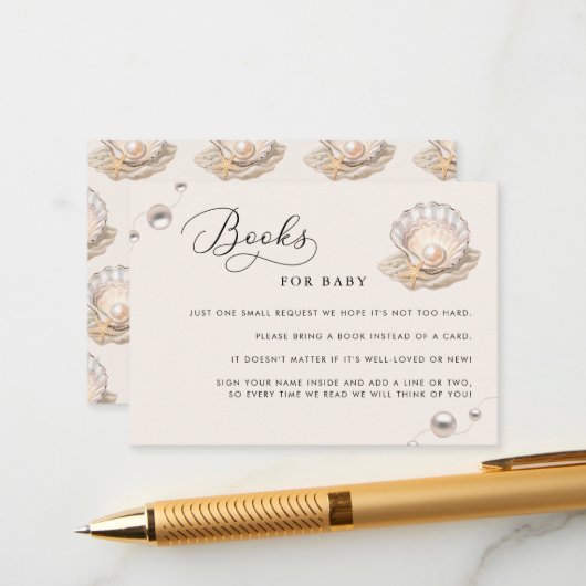 Kleine Pearl Baby Duwer Buchungsanfrage Begleitkarte (Vorderseite/Rückseite Beispiel)