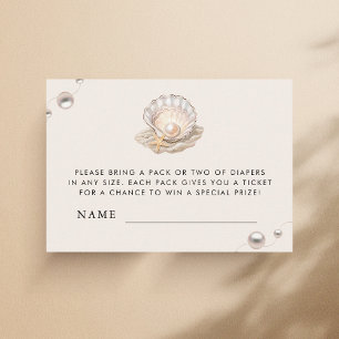 Kleine Pearl Baby Duwer Windel Raffle Umschließung Begleitkarte
