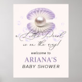 Kleine Pearl Lila Muschel Ocean Baby Dusche Poster (Vorne)