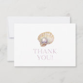 Kleine Pearl Oyster Babydusche Danke Karte (Vorderseite)