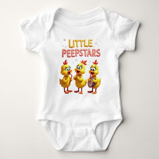 Kleine Peepstars - Retro Osterband Vibes Baby Strampler (Vorderseite)