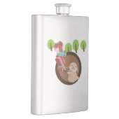Kleine Pelzhasen tragen Geschenke Flachmann (Rechts)