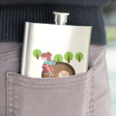Kleine Pelzhasen tragen Geschenke Flachmann (Beispiel)