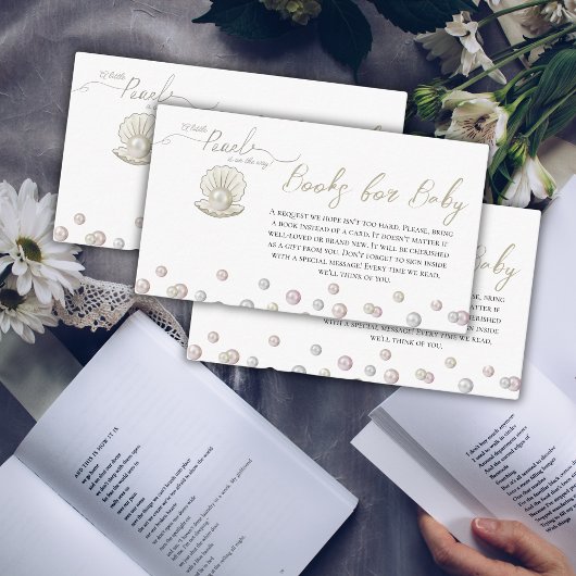 Kleine Perle unter dem Meer Bücher für Babydusche Begleitkarte