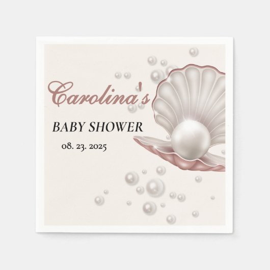 kleine Perle unter der Babydusche Serviette (Vorderseite)