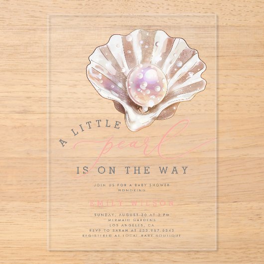 Kleine Perle unter der Meerschweindusche Acryleinladungen (Vorderseite)