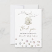 Kleine Perle unter der Perlkerndusche Dankeskarte (Vorderseite)