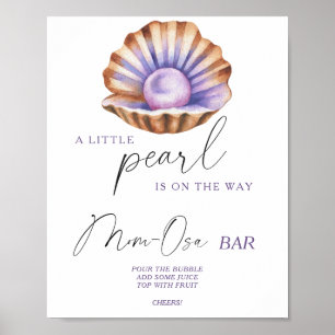 Kleine Perlen-Babyparty Momosa-Bar Poster