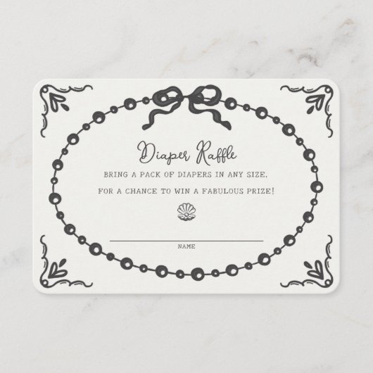 Kleine Perlencoquette-Buchse für Windeln Einlage Begleitkarte (Vorderseite)