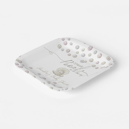 Kleine Perlenschnecke unter der Sea Baby Dusche Pappteller (Gewinkelt)