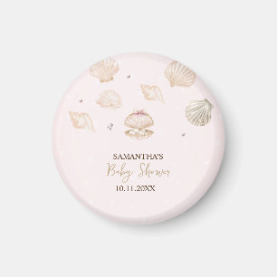 Kleine Perlmuscheln Punkte Baby Shower Magnet