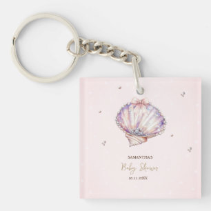 Kleine Perlmutt Muscheln Diamanten Punkte Babypart Schlüsselanhänger