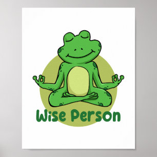 Kleine Person Kawaii lustigen Frosch machen Yoga P Poster
