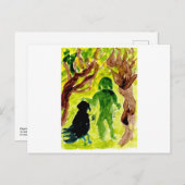 Kleine Person und große Vogelfreunde Postkarte (Vorne/Hinten)