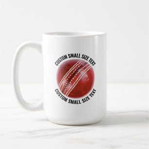 Kleine personalisierte Text Cricket Ball 425g Cust Kaffeetasse