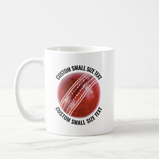 Kleine personalisierte Text Cricket Kugel 330g Cus Kaffeetasse (Links)