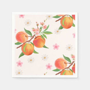 Kleine Pfirsich ist auf dem Weg Baby Shower  Serviette