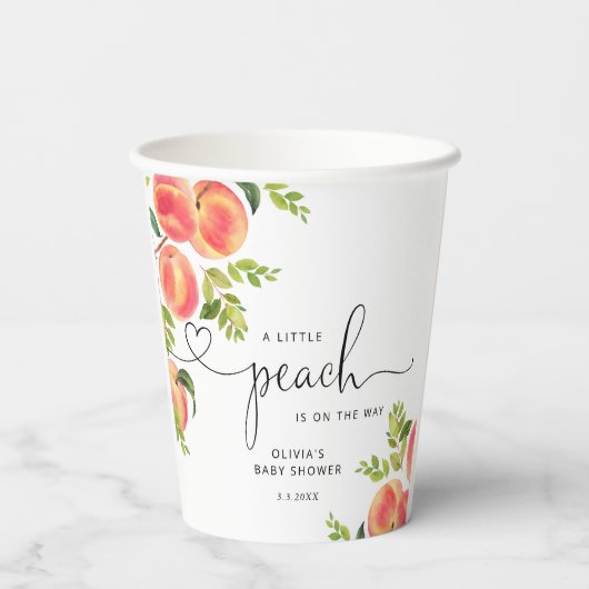 Kleine Pfirsichbrause Pappbecher (Rückseite)