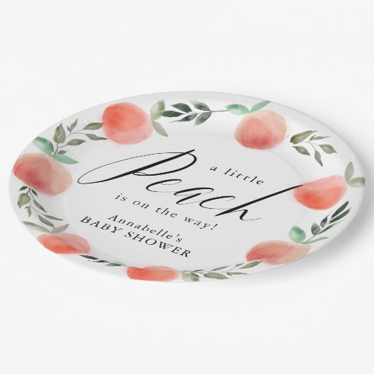 Kleine Pfirsichfarben-Badewanne Kinderdusche Pappteller (Schrägansicht)