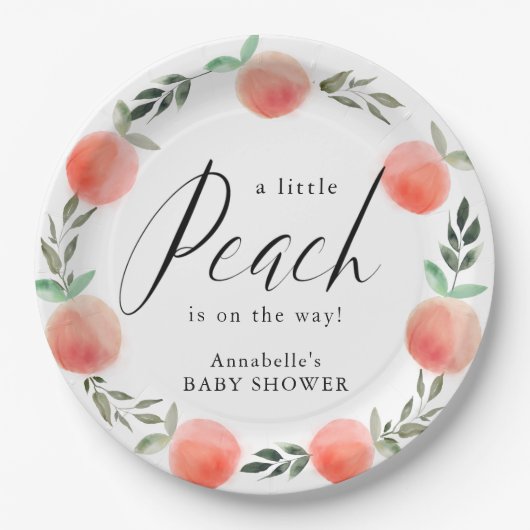 Kleine Pfirsichfarben-Badewanne Kinderdusche Pappteller (Vorderseite)