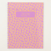 Kleine Pfirsichfarben-Blume auf rosa Planer (Vorderseite)