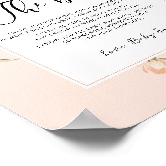 Kleine pfirsichfarbene Babydusche aus dem Hügel Poster (Ecke)