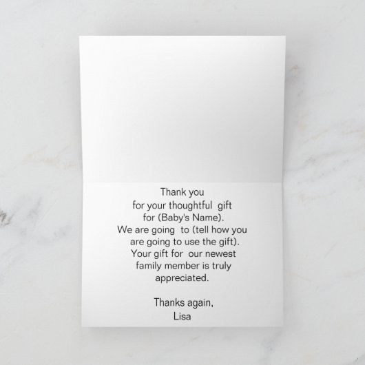 Kleine Pilot Babydusche Danke (Innenseite)