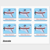 Kleine Pilot-Babyduschkleber Quadratischer Aufkleber (Blatt)