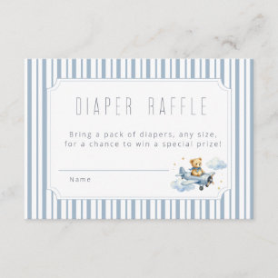 Kleine Pilot-Teddybär-Windel-Raffle-Tickets Begleitkarte