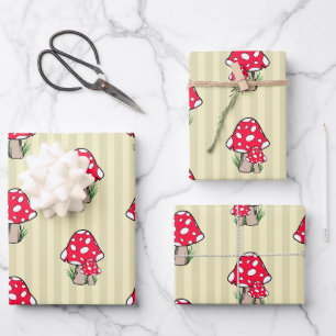 Kleine Pilz-Illustration Geschenkpapier Set