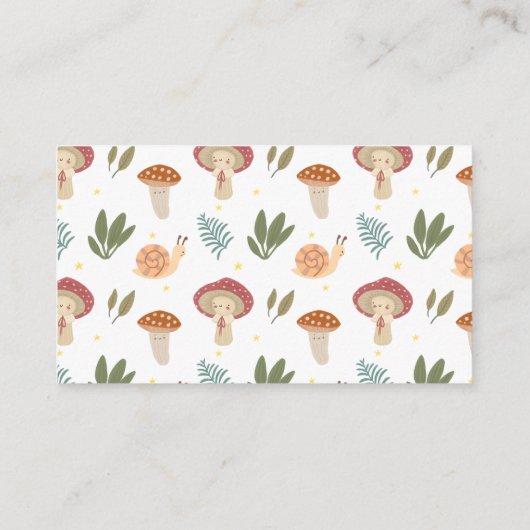 Kleine Pilz-Windeln-Umhüllung Begleitkarte (Rückseite)