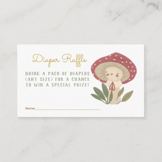 Kleine Pilz-Windeln-Umhüllung Begleitkarte (Vorderseite)