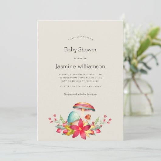 kleine Pilzdusche Einladung (Stehend Vorderseite)