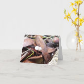 Kleine Pilze auf geklappter Grußkarte Karte (Gelbe Blume)